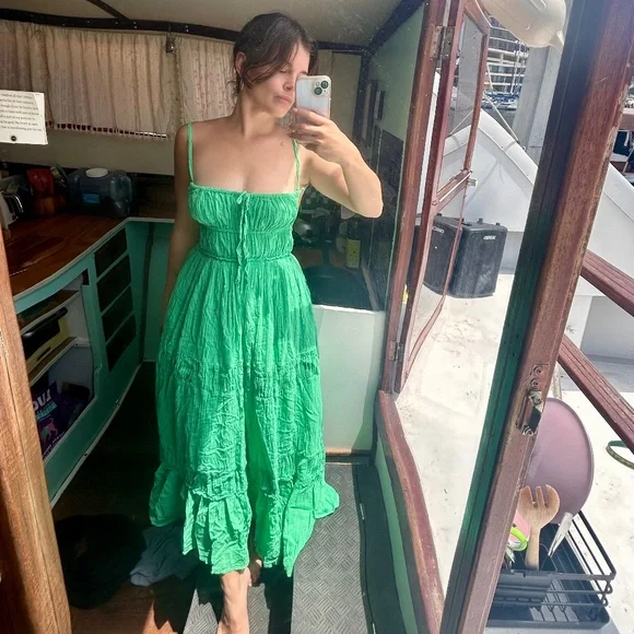 Free People | Dresses | Green Free People Maxi Dress | Poshmark